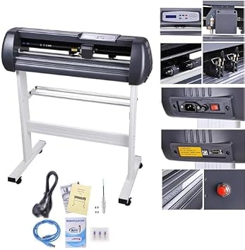 Vinyl Cutter Machine, LCD Display Semi-Automatic Cutting Plotter, Adjustable Speed for Office and Craft Projects
