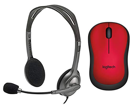 Image of Logitech M221 Silent Wireless Mouse with Logitech H111 Stereo Headset