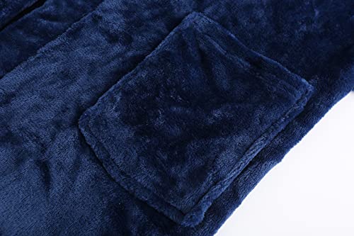 Image of Kids Hooded Bathrobe Girls Soft Plush Hooded Flannel Pajamas Sleepwear Boys Spa Robe