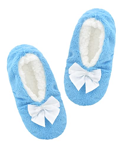 Image of Keyela Women Cozy Warm Slipper Socks, Non Slip Gripper Indoor House Socks | Soft warm cozy fabric, gripper anti-slip bottom for bedroom, lounge and all indoor daily use