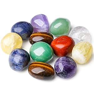 DUQGUHO Chakra Healing Crystals Stones Set Natural Bulk Crystals Tumbled Polished Irregular Crystal Stones Bulk Rocks 7 Pcs