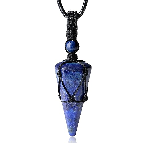 Image of XIANNVXI Healing Crystal Necklace for Men Jewelry Gift | Adjustable Black Rope Natural Gemstone Pendant