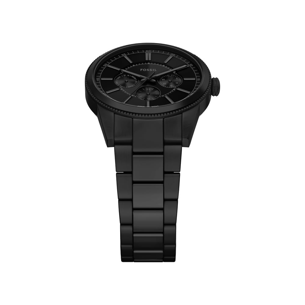 Fossil Pearson Uhr für Herren, Quarz Multifunktionswerk mit Edelstahl oder Lederarmband