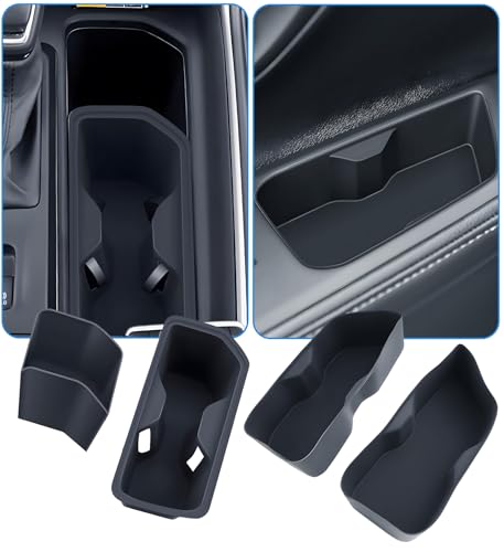 Image of Cup Holder Inserts for Toyota Grand Highlander 2026 2025 2024, Interior Accessories Center Console Front & Rear Cup Holders Covers Protector for 2024-2026 Grand Highlander, Black