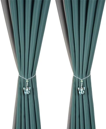 SUQ I OME Glass Crystal Beaded Magnetic Curtain Tiebacks with But...