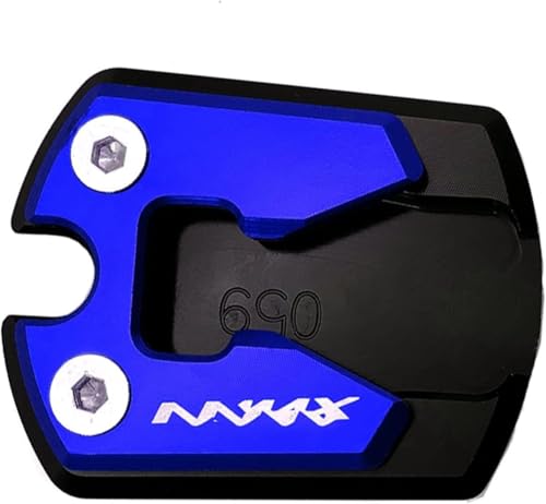 Béquille latérale Yamaha NMAX 125 pour stationner sur sol mou extension moto bleue