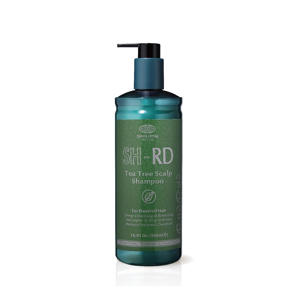 SH-RD Tea Tree Shampoo for Dry, Sensitive Scalp | 1% OTP Added Flake-Control | Deep Cleansing, Rebalancing, Dandruff Relief Shampoo - 16.9oz/500ml