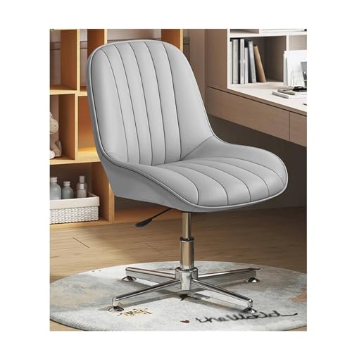 Silla de oficina ergonómica moderna sin brazos, altura ajustable, sin ruedas, silla de trabajo acolchada para computadora, respaldo mediano, capacidad de 150 kg, ideal para uso doméstico y de