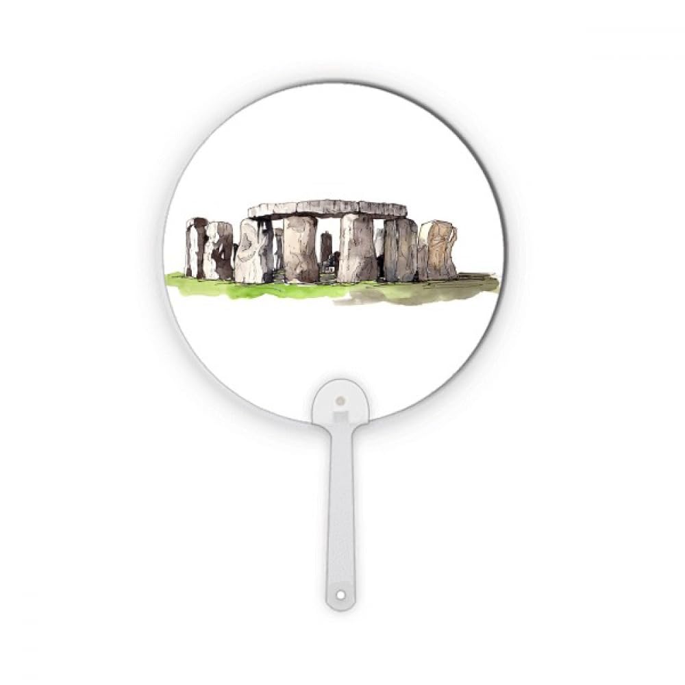 Éventail rond plastique no/no Stonehenge England accessoire été Wiltshire