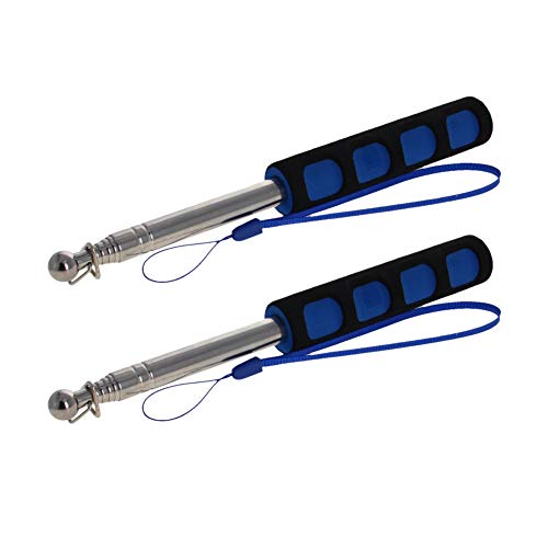 Image of Othmro 2Pcs Hollow Telescopic Teachers Pointer, Teaching Pointer Stick for Classroom, Metal Hand Retractable Pointer Extended Length 39.4 inch, Handheld Presenter Whiteboard Pointer (Blue)