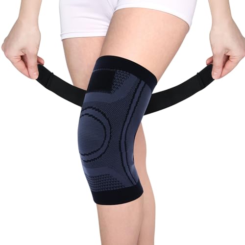 RUNPAOHU 2Pack Compression Knee Brace for Women & Men,Knee Support Compression Sets,Knitted Pressure Non-slip Sports Knee Pads for Workout Running Knee Pain Gym Dancing,Arthritis Pain Relief (XXL)