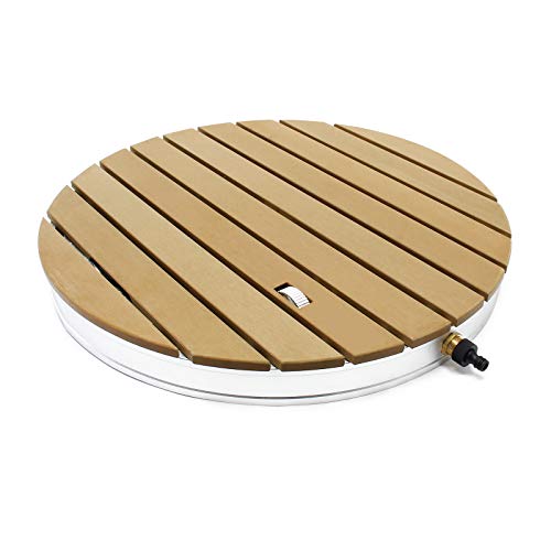 Wiltec Ducha De Piscina Para Jardín Redonda Diámetro 70Cm Madera Compuesta Altura Chorros 4M Ducha Exterior