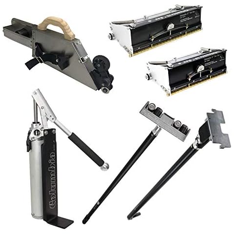 Columbia Drywall Flat Box Finishing Set with 10" / 12" Boxes, Compound Loading Pump, Corner Roller, Handles PLUS Delko Zunder Banjo Taper Cover