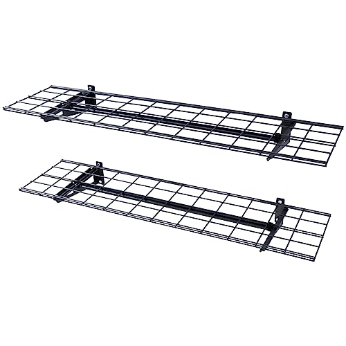VEVOR Garage Shelving Wall Mounted, 1 x 4 ft Heavy Duty Shelves, 400 lbs Load Capacity Storage Rack Floating 2 Pack, Suitable for Shop, Shed, Storage, Black (LL1248) by VEVOR - Image 4