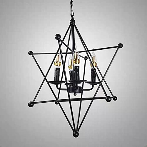 Lustres étoiles industriels vintage pour illuminer une cuisine ouverte et un grand salon