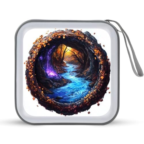 Water And Autumn Leaves Fantasy CD Case DVD Storage Case Portable