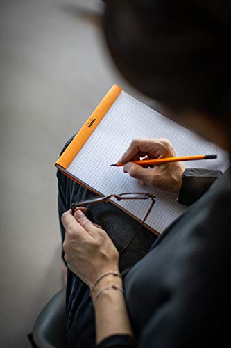 Rhodia 18200C - Packung mit 5 Notizblöcken geheftet No.18, DIN A4 80 Blätter kariert 80g, Orange, 1 Pack