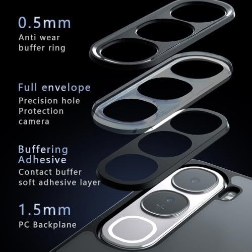 Image of Matte PC+TPU Phone Case for Vivo Y300 5G Air Bag Protection, Anti-Fingerprint, Micro Arc Edge, Never Turns Yellow, Skin-Friendly Feel, Camera Protection, Black