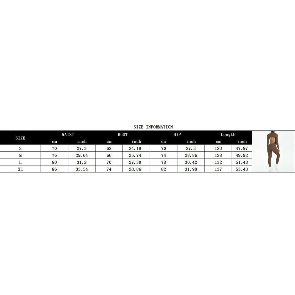 GLDFW - Body sólido para mujer, sin espalda, manga larga, cremallera, para yoga, entrenamiento, deportes, fitness, conjunto de ropa