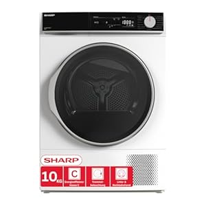 SHARP KD-NHA0S6GW1C-DE Wäschetrockner, 10kg, C, 15 Trockenprogramme inkl. 20-Minuten-Schnelltrockenpr... Weiß
