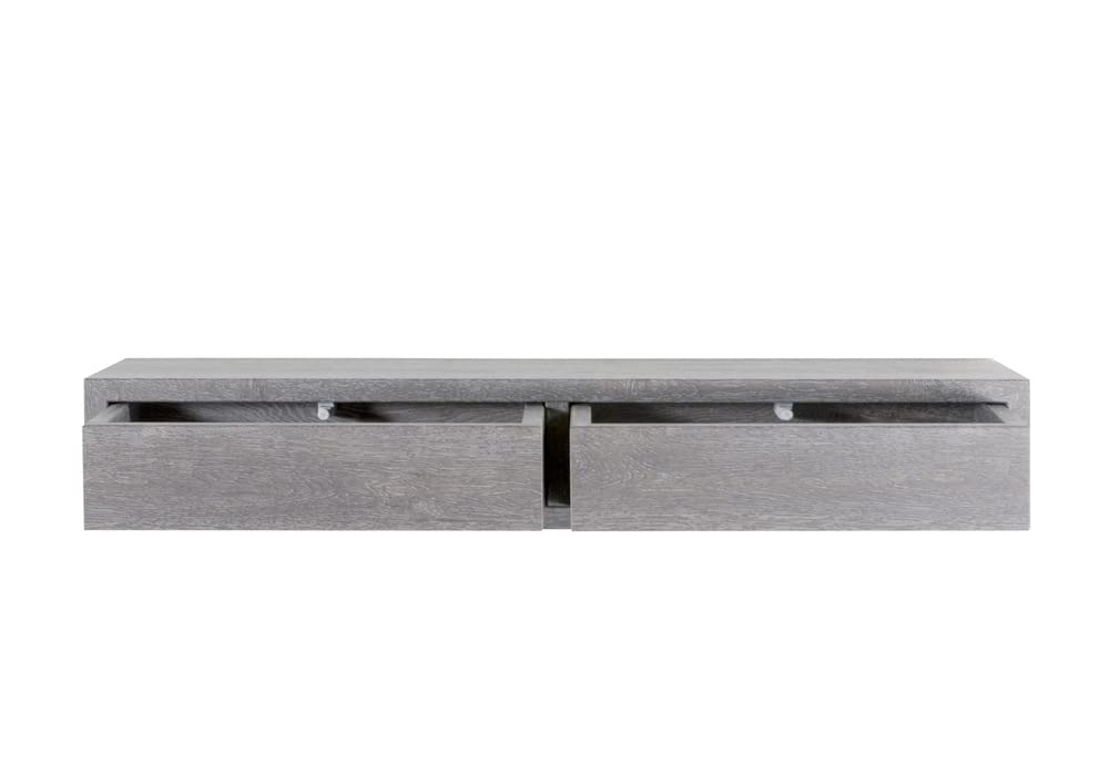 Mensola Con Cassetto Modulrredo Domino Maxi – Rovere Grigio, 88x13x24 Cm, Made In Italy, Soft Close