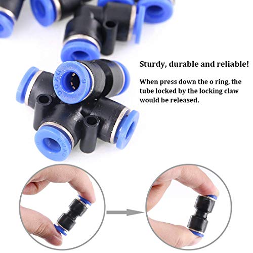 22 Pcs Push To Connect Fittings Kit, 1/4" 6Mm Od Quick Release Connectors, 3 Elbows, 3 Union Tee, 3 Y Splitters 3 Straight Unions, 3 Reducer Unions, 3 Cross Unions, 2 Hand Valves, 2 Manifold #TOP1