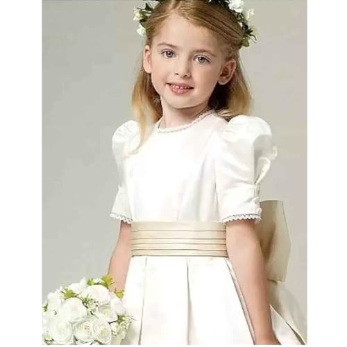 A-Line Length Flower Dress Girls Cute Prom Dress Sash Ribbon 3-16 Years4