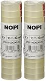tesa NOPI Klebefilm, transparent, 12 Rollen, 10m x 12mm (Packung mit 2)