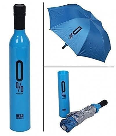 Image of Bottle Umbrella Double Layer Folding Automatic Open for Girls, Multiuse Windproof Protect- Sunlight Cold Wave Heat Wave, Dust & UV Rain Size 21 Inch with Bottle Cover for Men & Women