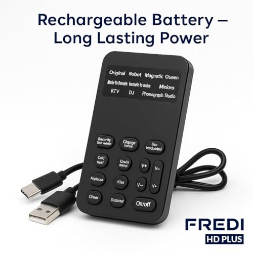 Image of FREDI HD PLUS Voice Changer Device | Portable Multi-Effect Sound Modulator with 12+ Voice Modes, Real-Time Monitoring, Noise Reduction & USB Rechargeable - Compatible with Mobile & Laptop