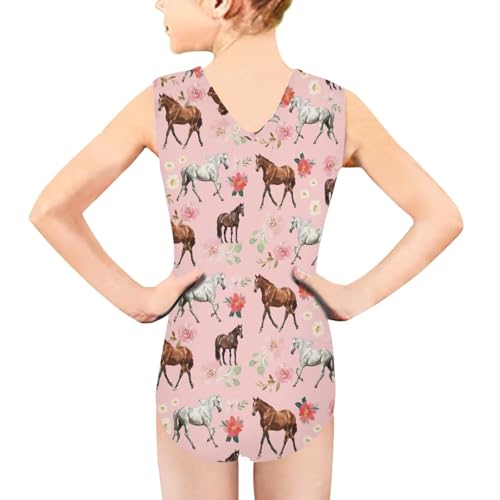 Image of Swimsuits for Girls 3-14 Summer Kids Bathing Suits Gymnastics Leotards One Piece Swimwear