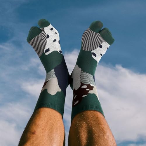6 Pairs Men's Tabi Socks Cotton Stylish Flip Flop Socks Split Toe Geta for Men Athletic Wicking4