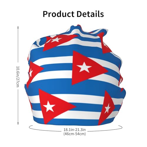 Cuban Flag Children Hip Hop Knitted Hat Kids Elastic Leisure Knit Cap Warm Sleep Beanies Black2