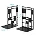Book Ends, Bookends, Book Ends for Shelves, Bookends for Heavy Books, Book Divider Decorative Holder, Metal Heavy Duty Bookend Black 1 Pair, Abstract Art Desgin Book Stopper Supports for Office, Home
