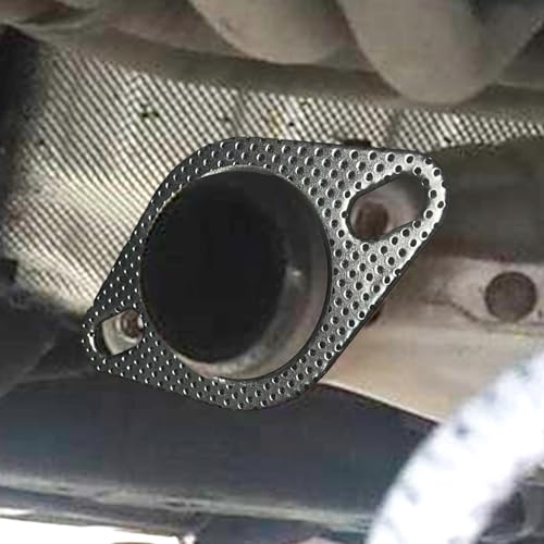 Image of 1 Pack 2 Pcs Car Exhaust Pipe Interface Gasket, Exhaust Flange ,2.5 inch Id Exhaust Pipe Clamp Flange Reinforced High Temperature Gasket ,Fit S For Car