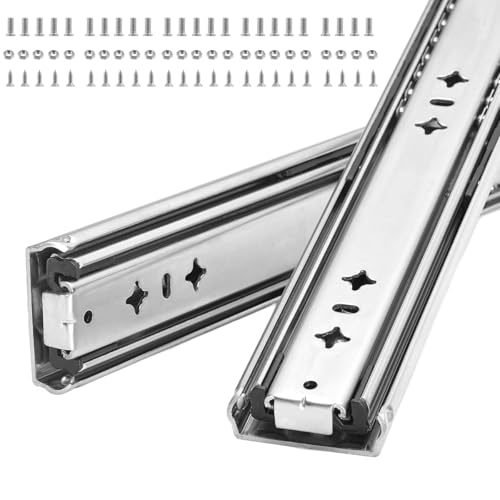 Heavy Duty 36 Inch Drawer Slides, 300 lb Load Capacity, Side Mount, Full Extension, Ball Bearing, Locking, Cabinet Rail, 1 Pair