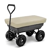 FGDHZGMJF Heavy Duty Garden Wagon Cart Cover for Gorilla Carts Poly Dump GOR4PS 2005-2026, Outdoor Utility Wagon Cover with Elastic Hem & Windproof Design, Collapsible Wagon Cover, C Beige