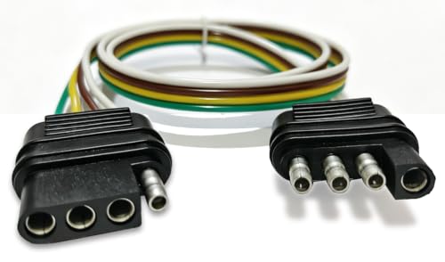 4 Pin Trailer Connector, 26 Inch 18AWG 4-Way Flat Trailer