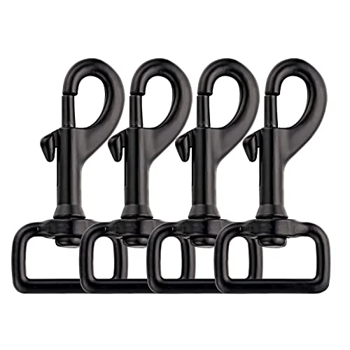 Buclefly Swivel Clips Snap Hooks Black Heavy Duty Dog Leash Clips Dog Leash Clasp Dog Leash Snaps Hooks Trigger Clip Trigger Snaps 1 Inch 4Pcs cover