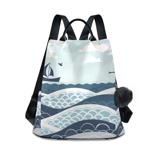 Sac à dos tendance motif paysage marin femme pour porter un air de vacances partout