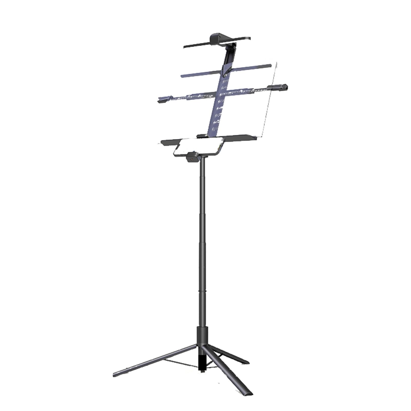 Atril for partituras, plegable, elevable, con diseño integrado, fácil de transportar, ideal for presentaciones en viajes.