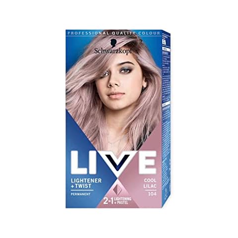 Tinte Schwarzkopf Live Lightener + Twist Pink Hair Dye 104 Cool Lilac, 3 colores Cover