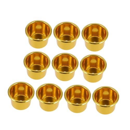 DECOMELODY 10piezas Base De Taza De Vela Portavelas De Metal Protector Antigoteo para Velas Votivas y Led Decoración De Mesa De Boda