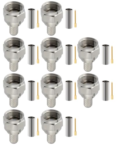 Conectores RF tipo F macho coaxiales x10 miniatura 1
