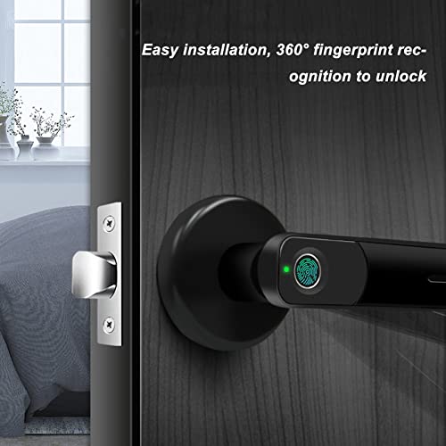 Fechadura de porta inteligente com impressão digital, maçaneta inteligente de porta de entrada sem c
