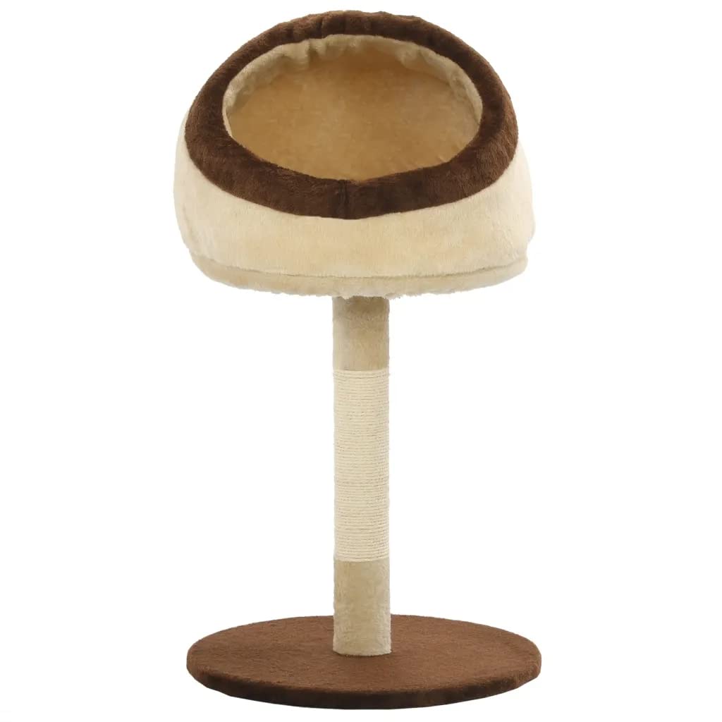 Tiragraffi con Tiragraffi in Sisal 72 Cm Tiragraffi in Peluche Beige E Marrone per Piccoli Animali Domestici