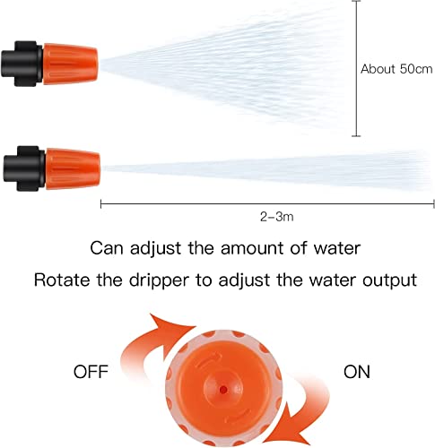 Image of Plastic Drip Irrigation Misting Nozzles with Tee Adjustable Garden Dripper Fogger Spray Emitters Sprinkler Atomizing Micro Mist Head Atomizer for Greenhouse Watering System Sprayers - 10pcs