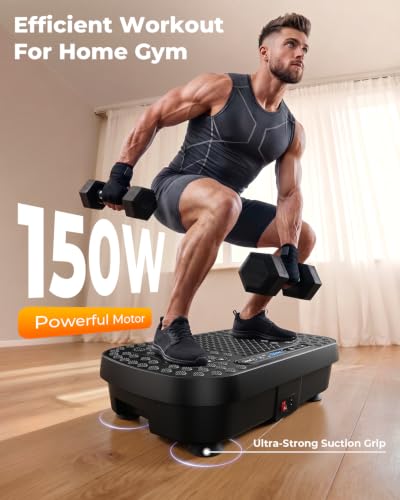 Image of Vibration Plate Exercise Machine, Whole Body Workout Vibrating Plate for Lymphatic Drainage and Weight Loss, Home Fitness Shake Plate Equipment for Full Body Training and Wellness Use
