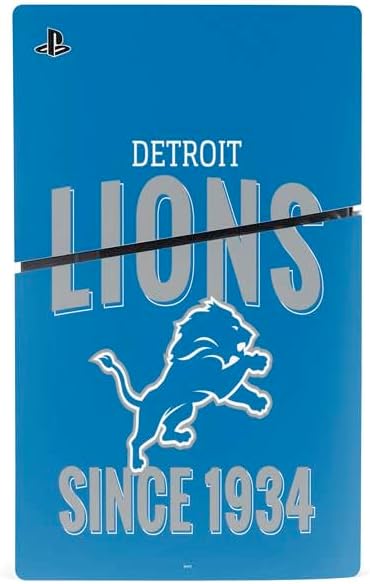 Skinit Decal Gaming Skin Compatible with PS5 Slim Disk Bundle - Officially Licensed NFL Detroit Lions Helmet Design