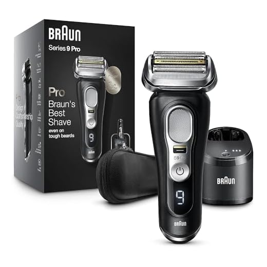 Braun Electric Razor, Waterproof Foil Shaver for Men, Series 9 Pro 9460cc, Wet & Dry Shave, With ProLift Beard Trimmer for Grooming, 5-in-1 Cleaning & Charging SmartCare Center Included, Atelier Black
